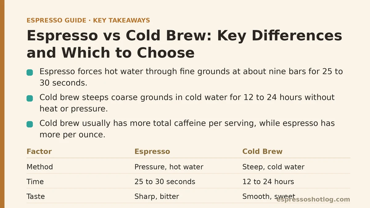 Espresso vs Cold Brew: Key Differences and Which to Choose